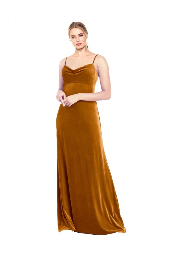 Discount Sleeveless Gold A-Line Spaghetti Straps Prom Dress Canada