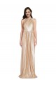 Discount Sleeveless Gold Sheath Halter Neck Prom Dress Canada