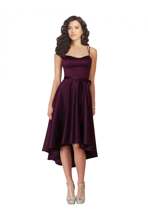 Discount Sleeveless Grape Criss Cross Back A-Line Sweetheart High Low Prom Dress Canada