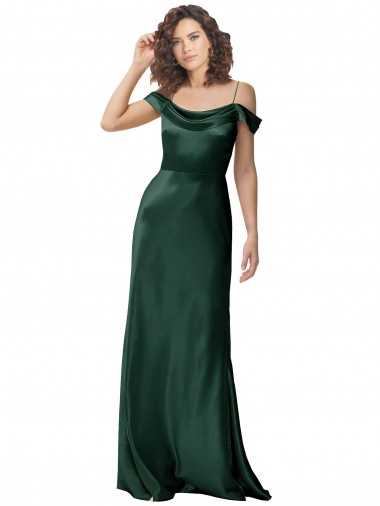 Discount Sleeveless Hunter V-Back A-Line Off the Shoulder Prom Dress Canada