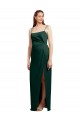Discount Sleeveless Hunter Low Back Column Spaghetti Straps Prom Dress Canada