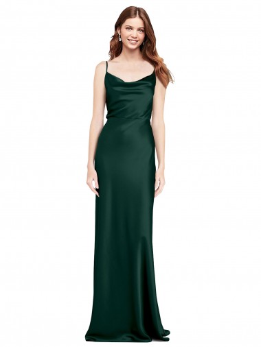 Discount Sleeveless Hunter V-Back Sheath Cowl Neck Black Tie Prom Dress Canada