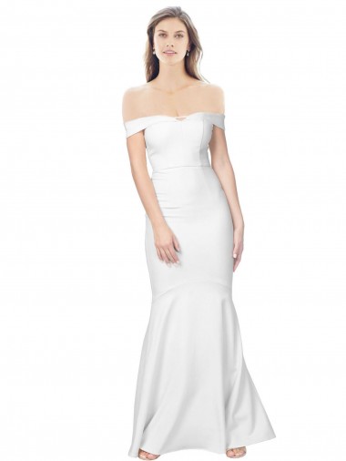 Discount Sleeveless Ivory Low Back Mermaid Off the Shoulder Prom Dress Canada