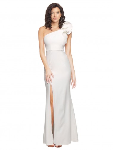 Discount Sleeveless Ivory Sheath One Shoulder Stretch Crepe Prom Dress Canada