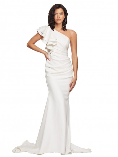 Discount Sleeveless Ivory Sheath One Shoulder Prom Dress Canada