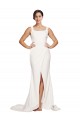 Discount Sleeveless Ivory Low Back Sheath Square Neck Prom Dress Canada