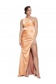 Discount Sleeveless Light Copper Criss Cross Open Back Sheath One Shoulder Prom Dress Canada
