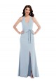 Discount Sleeveless Light Sky Blue Open Back A-Line Halter Neck Prom Dress Canada