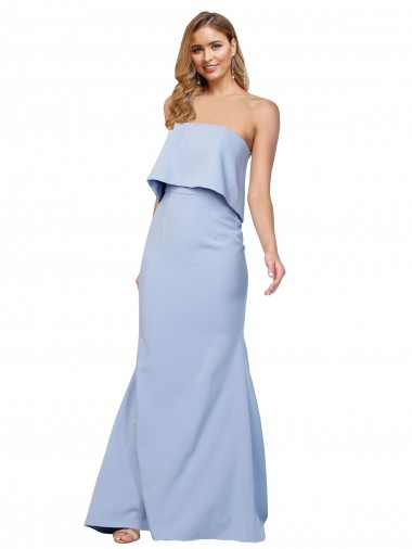 Discount Sleeveless Light Sky Blue Low Back A-Line Strapless Prom Dress Canada