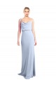 Discount Sleeveless Light Sky Blue V-Back Sheath Cowl Neck Prom Dress Canada