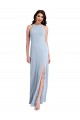 Discount Sleeveless Light Sky Blue Criss Cross Open Back Sheath Halter Neck Prom Dress Canada