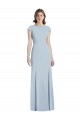 Discount Cap Sleeves Light Sky Blue Open Back Trumpet Bateau Neck Prom Dress Canada