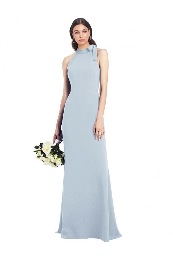 Discount Sleeveless Light Sky Blue Open Back Trumpet Bow Neck Prom Dress Canada