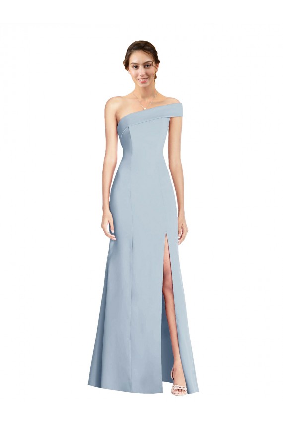 Discount Sleeveless Light Sky Blue Trumpet Off the Shoulder Prom Dress Canada