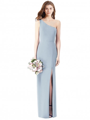 Discount Sleeveless Light Sky Blue Trumpet One Shoulder Prom Dress Canada