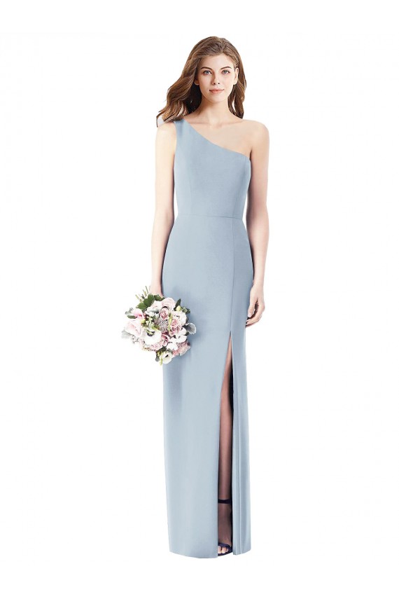 Discount Sleeveless Light Sky Blue Trumpet One Shoulder Prom Dress Canada