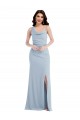Discount Sleeveless Light Sky Blue Long Trumpet One Shoulder Stretch Crepe Prom Dress Canada