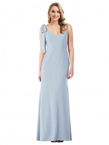 Discount Sleeveless Light Sky Blue V-Back Trumpet V-Neck Prom Dress Canada