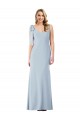 Discount Sleeveless Light Sky Blue V-Back Trumpet V-Neck Prom Dress Canada