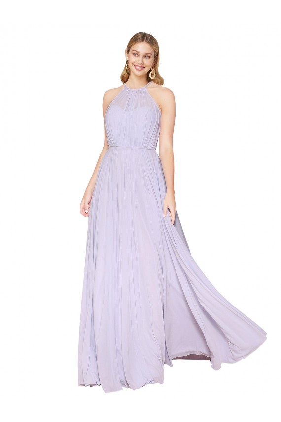 Discount Sleeveless Lilac A-Line Halter Neck Prom Dress Canada