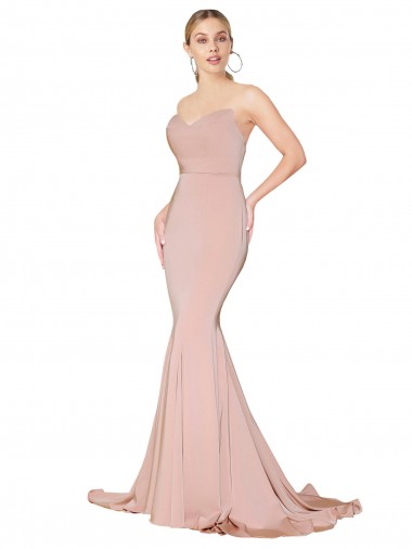 Discount Sleeveless Mauve Low Back Mermaid Sweetheart Prom Dress Canada