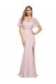 Discount Short Sleeves Mauve Low Back Sheath One Shoulder Prom Dress Canada