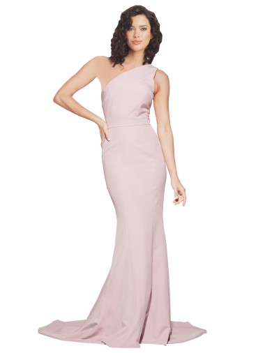 Discount Sleeveless Mauve Sheath One Shoulder Stretch Crepe Prom Dress Canada