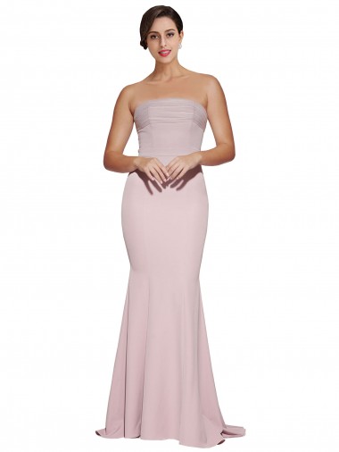 Discount Sleeveless Mauve Low Back Sheath Strapless Prom Dress Canada