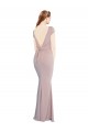 Discount Cap Sleeves Dusty Pink Tie Back Mermaid Boat Neck Prom Dress Canada