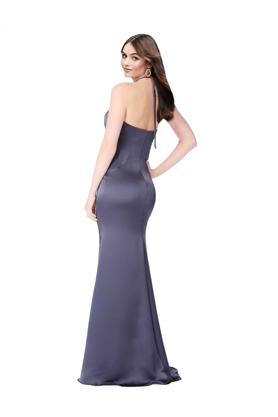 Discount Sleeveless Dusk Low Back Mermaid Halter Neck Prom Dress Canada