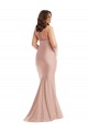 Discount Sleeveless Dusty Pink Open Back Mermaid Halter Neck Plus Size Formal Prom Dress Canada