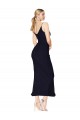 Discount Sleeveless Dark Navy V-Back Mermaid Soft Chiffon V-Neck Prom Dress Canada