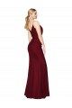 Discount Sleeveless Burgundy V-Back Mermaid V-Neck Prom Dress Canada