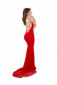 Discount Sleeveless Red Open Back Mermaid High Neck Prom Dress Canada