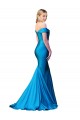 Discount Sleeveless Peacock Blue Mermaid Off the Shoulder Prom Dress Canada