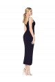 Discount Sleeveless Dark Navy V-Back Mermaid High Neck Stretch Crepe Prom Dress Canada