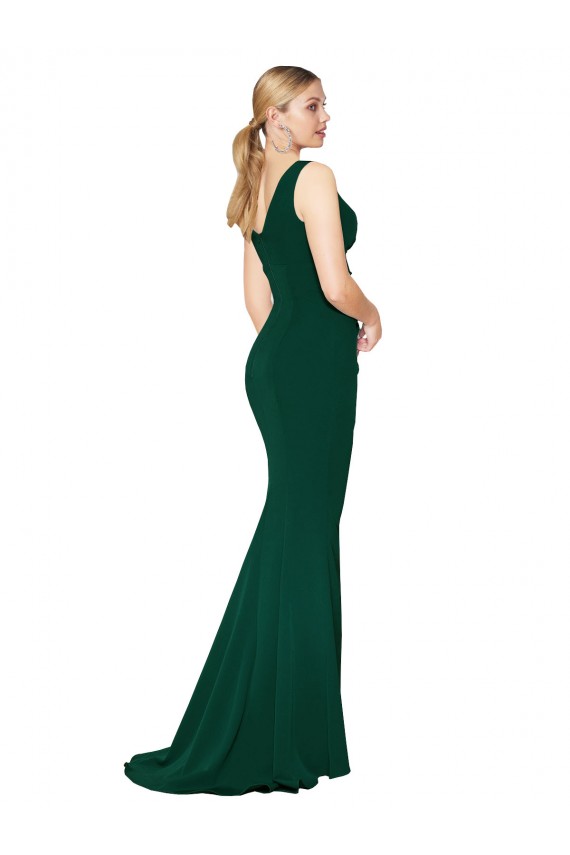 Discount Sleeveless Midnight Green Mermaid V-Neck Prom Dress Canada