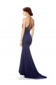 Discount Sleeveless Navy Blue Mermaid Halter Neck Prom Dress Canada