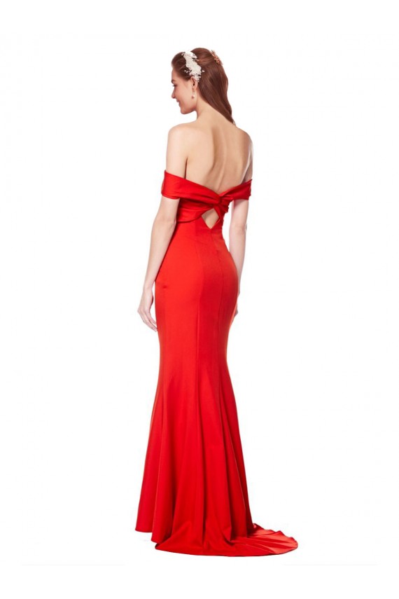 Discount Sleeveless Red Mermaid Off the Shoulder Prom Dress Canada