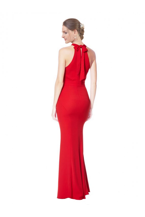 Discount Sleeveless Red Mermaid Halter Neck Prom Dress Canada