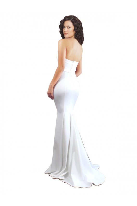 Discount Sleeveless White Low Back Mermaid Sweetheart Prom Dress Canada