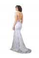 Discount Sleeveless White Backless Mermaid V-Neck Prom Dress Canada