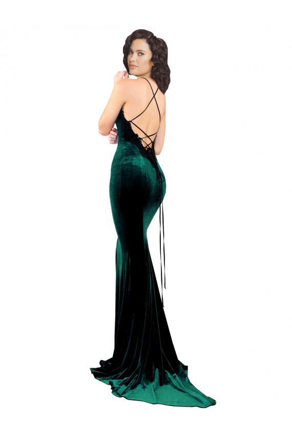 Discount Sleeveless Dark Green Low Back Mermaid High Neck Prom Dress Canada