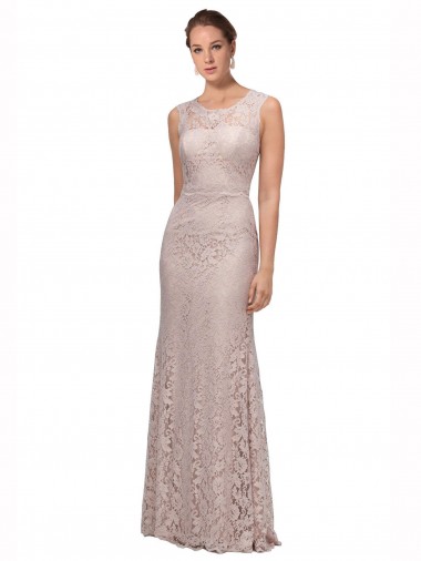 Discount Sleeveless Mermaid Scoop Neck Lace Prom Dress Canada