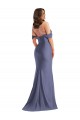 Discount Sleeveless French Blue Low Back Mermaid Off the Shoulder Black Tie Plus Size Prom Dress Canada