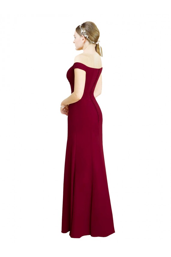 Discount Sleeveless Burgundy Mermaid Off the Shoulder Black Tie Prom Dress Canada