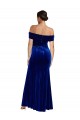 Discount Sleeveless Royal Blue Mermaid Off the Shoulder Stretch Velvet Prom Dress Canada