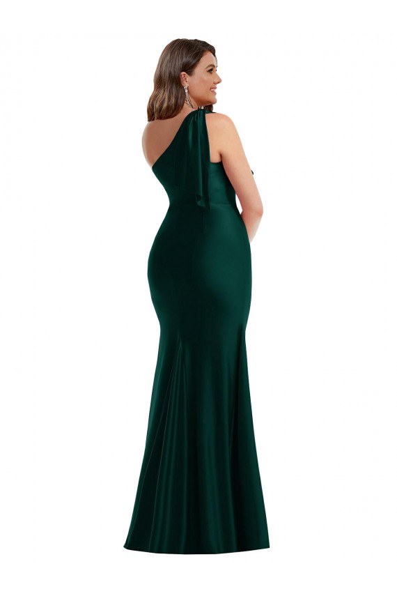 Discount Sleeveless Ever Green Mermaid One Shoulder Plus Size Formal Prom Dress Canada
