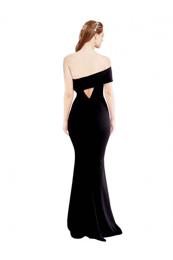 Discount Sleeveless Black Keyhole Back Mermaid One Shoulder Prom Dress Canada