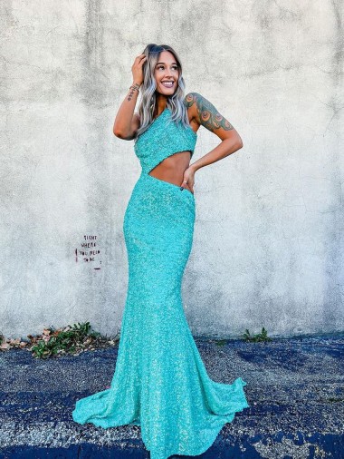 Discount Sleeveless Mermaid One Shoulder Prom Dress Canada